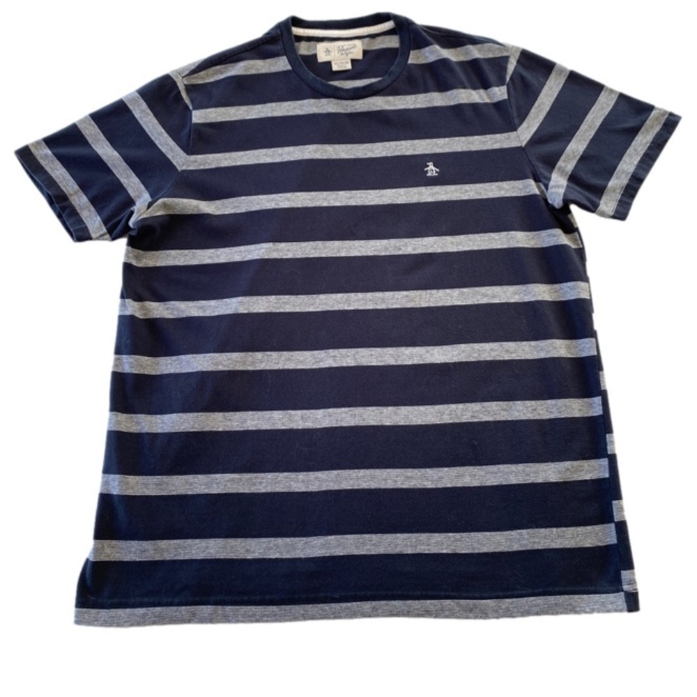 Vintage Original Penguin Retro Striped Blue and Grey Design is a favourite. XL - Picture 4 of 10